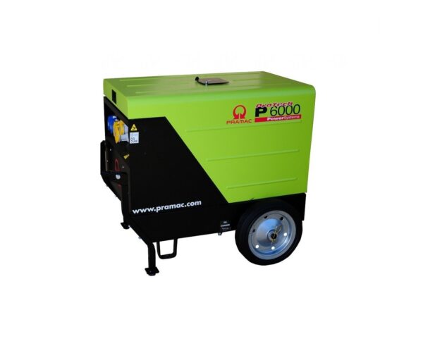 Pramac P6000 Electric Start Diesel Generator 5.3kw Inc Wheel Kit